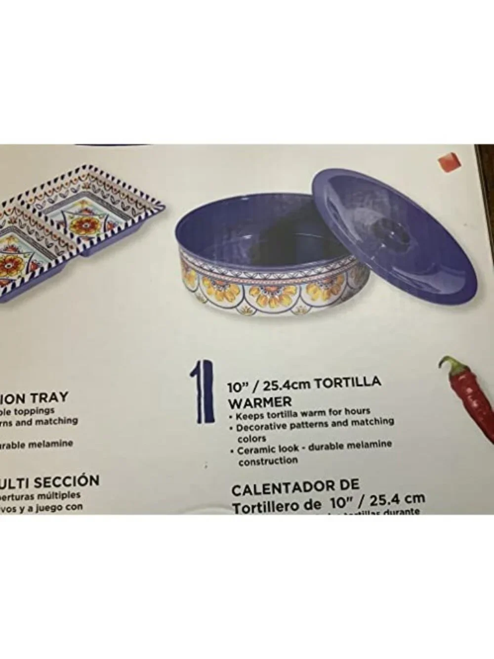 Prepara Taco Party Set 6‑Pc Melamine Taco Holders Tray Tortilla Warmer New